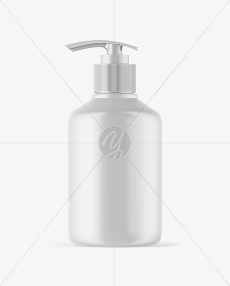 Matte Cosmetic Bottle with Pump Mockup