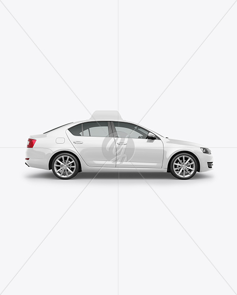 Liftback Sedan Mockup - Side View