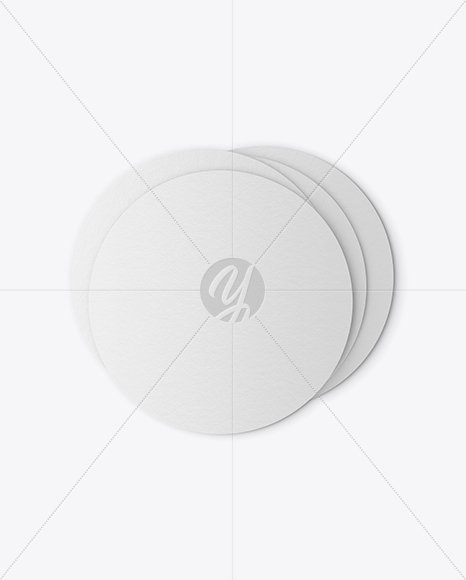 Four Paper Beer Coasters Mockup