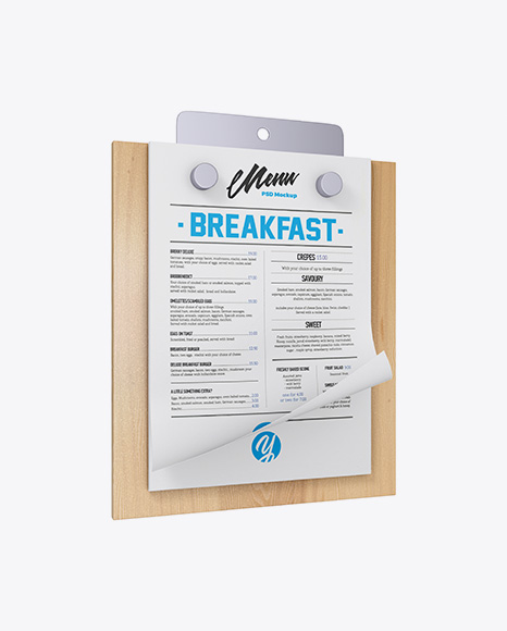 Menu w/ Textured Papers Mockup