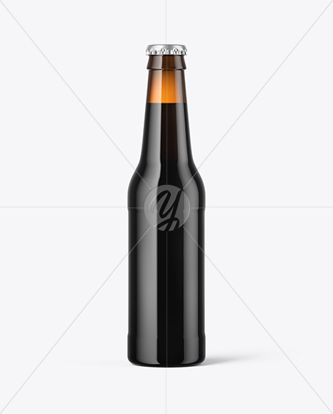 Dark Amber Glass Beer Bottle Mockup