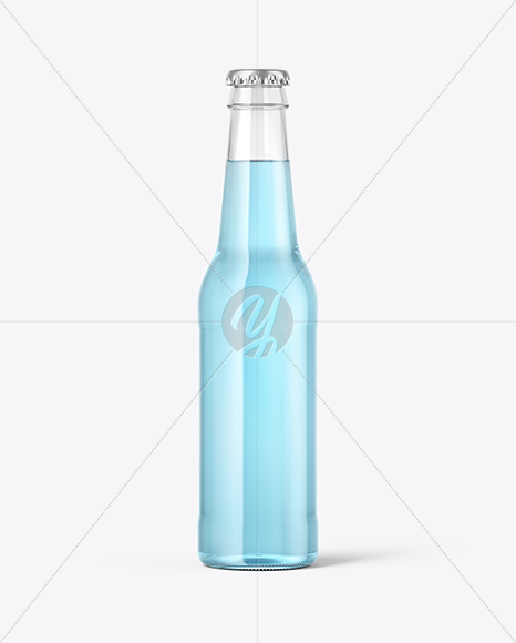 Clear Glass Bottle with Tonic Mockup