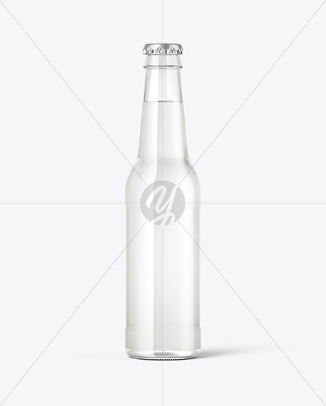 Clear Glass Bottle with Tonic Mockup