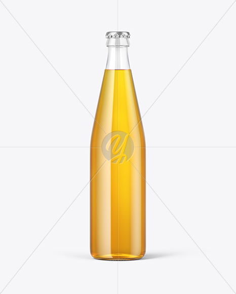 Clear Glass Lager Beer Bottle Mockup