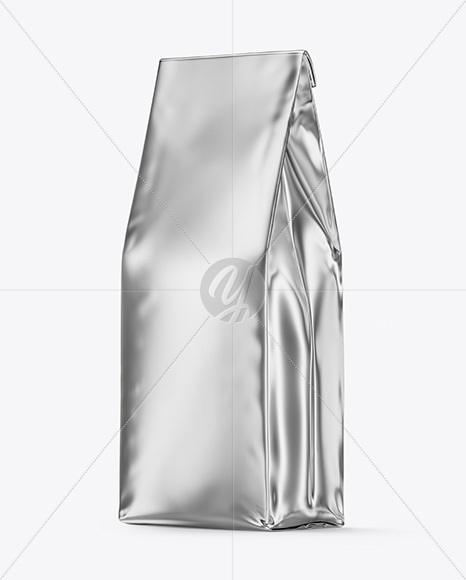 Glossy Metallic Coffee Bag Mockup Glossy Metallic Coffee Bag Mockup