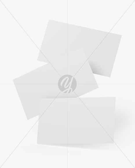 Three Paper Business Cards Mockup