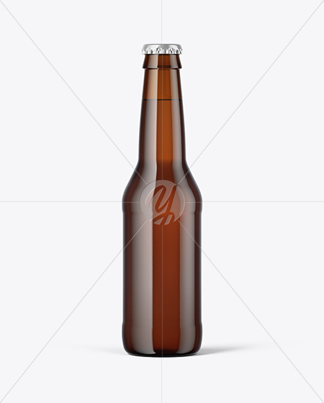 Amber Glass Beer Bottle Mockup