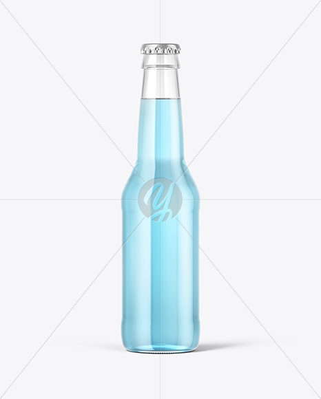 Clear Glass Bottle with Tonic Mockup