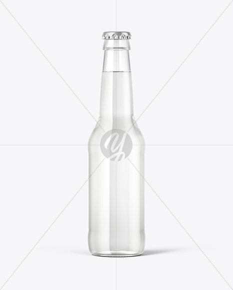 Clear Glass Bottle with Tonic Mockup