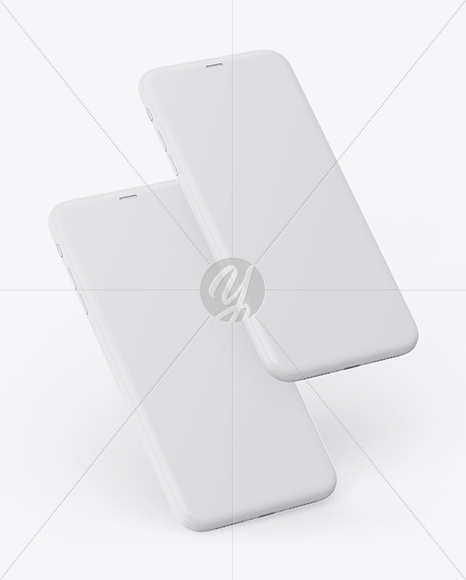 Two Clay Apple iPhones X Mockup