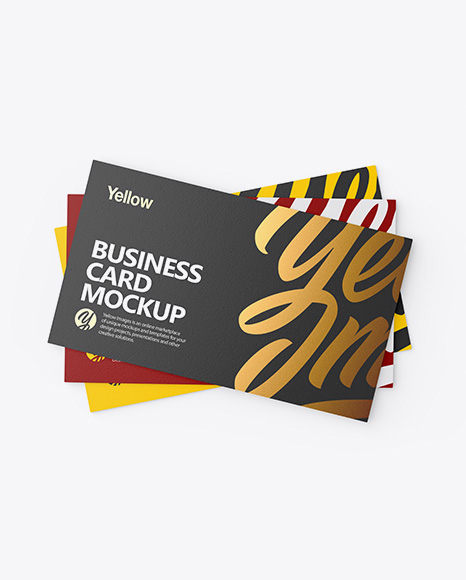 Three Textured Business Cards Mockup - Three+Textured+Business+Cards+Mockup+-+Top+View+-+Three+...