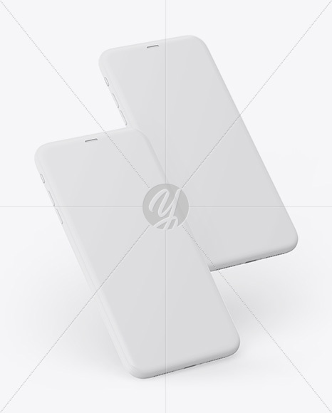 Two Clay Apple iPhones X Mockup