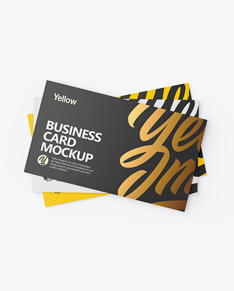 Three Business Cards Mockup - Three+Textured+Business+Cards+Mockup+-+Top+View+-+Three+...