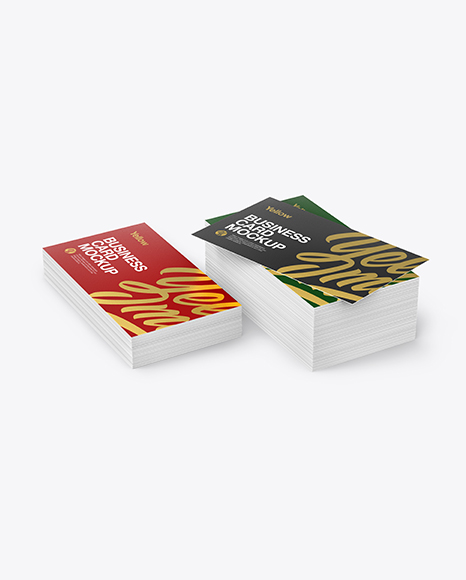 Stack of Business Cards Mockup