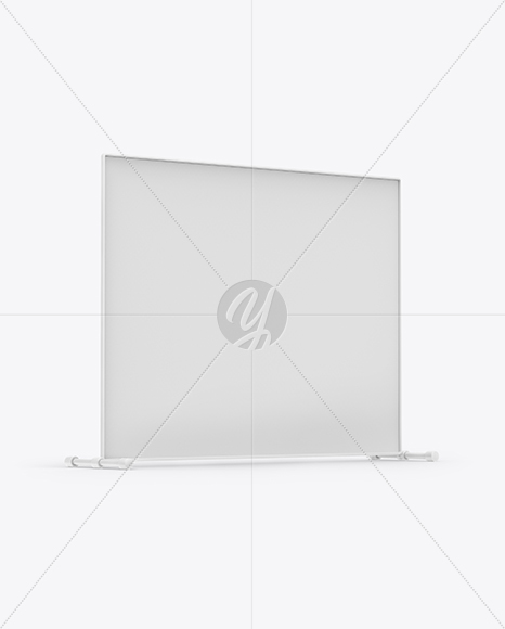 Press Wall Banner with Plastic Frame Mockup