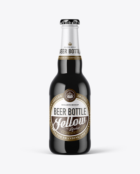 Dark Amber Glass Beer Bottle Mockup - Brown beer bottle mockup