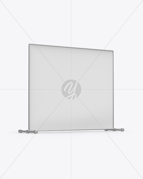 Press Wall Banner with Metallic Frame Mockup