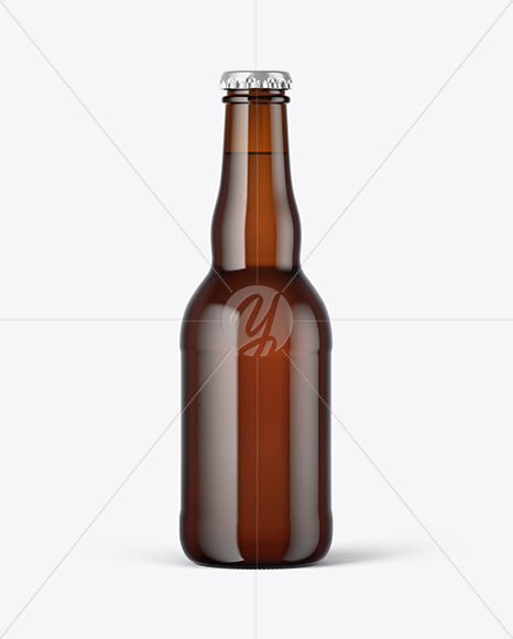 Amber Glass Beer Bottle Mockup