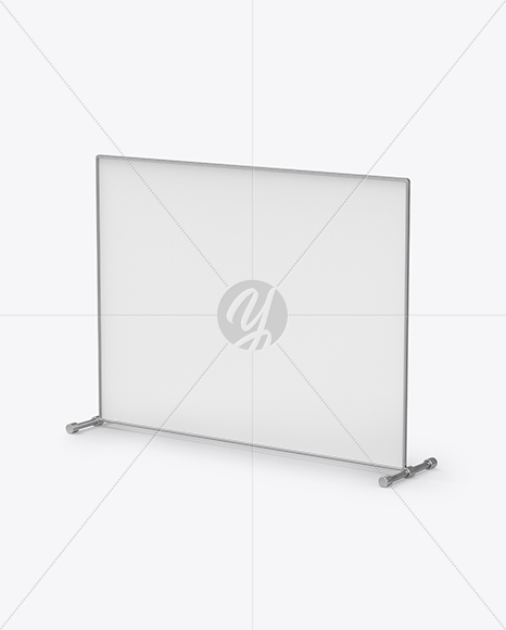 Press Wall Banner with Metallic Frame Mockup