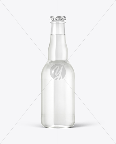 Clear Glass Bottle with Tonic Mockup