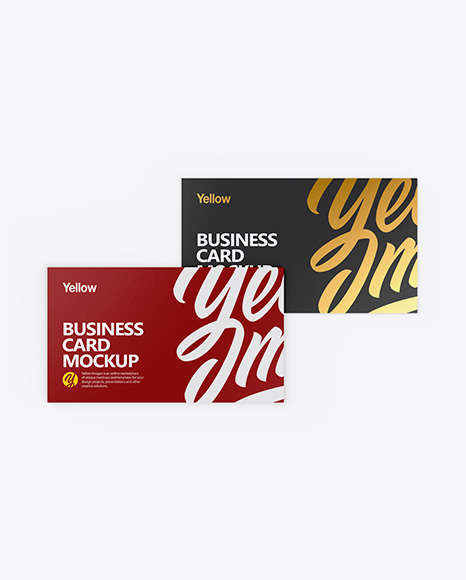 Two Paper Business Cards Mockup