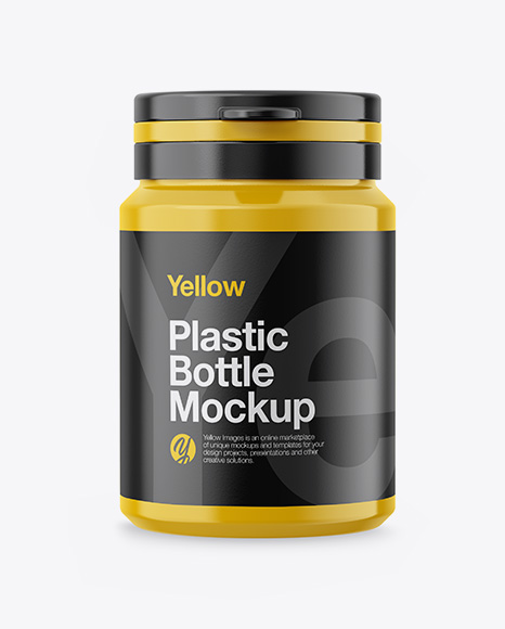 Glossy Plastic Bottle Mockup