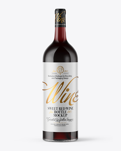 1.5L Clear Glass Red Wine Bottle Mockup