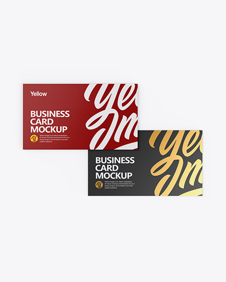 Two Paper Business Cards Mockup