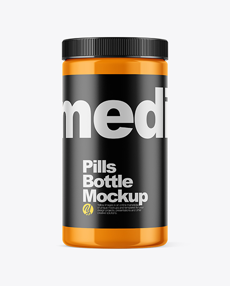 Glossy Pills Bottle Mockup - Label mockup bottle