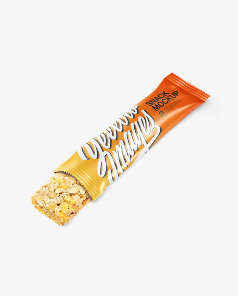 Opened Snack Bar Mockup - Protein bar mockup