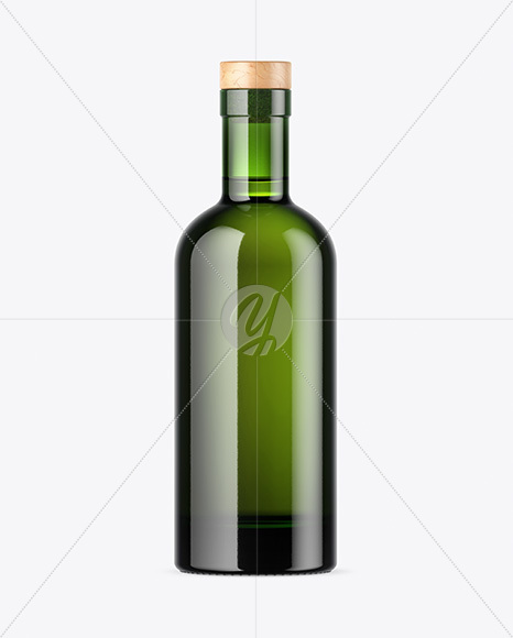 Green Glass Bottle Mockup