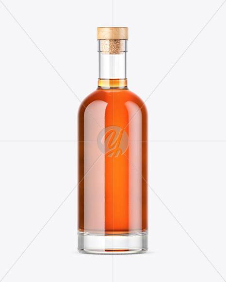 Clear Glass Cognac Bottle Mockup