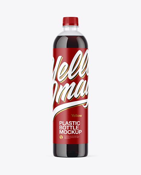 Clear PET Bottle with Cola Mockup - Cola mockup