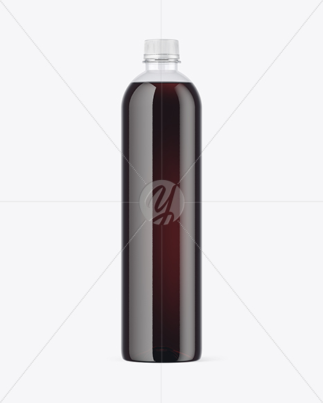 Clear PET Bottle with Cola Mockup