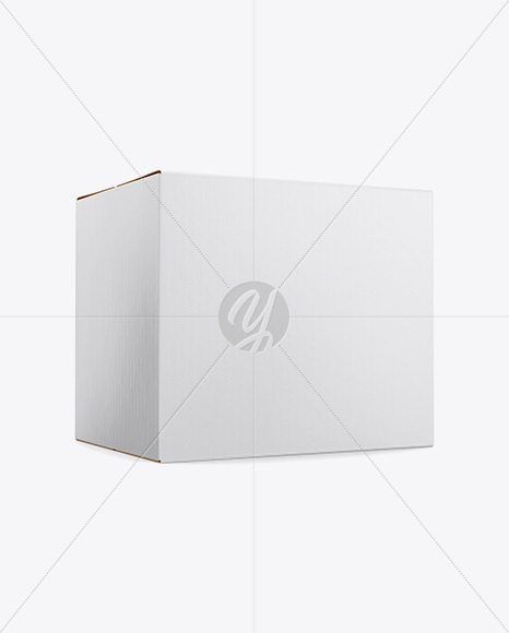 Cardboard Box Mockup - Half Side View