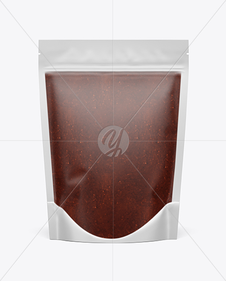 Matte Transparent Stand-Up Pouch w/ BBQ Sauce Mockup