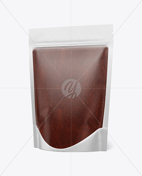 Matte Transparent Stand-Up Pouch w/ BBQ Sauce Mockup