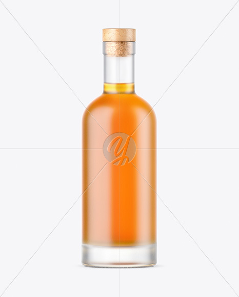 Frosted Glass Whisky Bottle Mockup