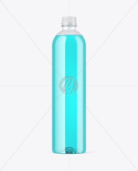 Clear PET Bottle with Drink Mockup