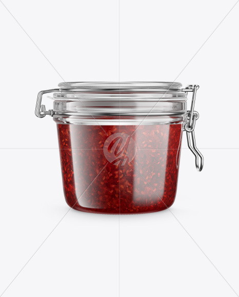 Raspberry Jar with Clamp Lid Mockup