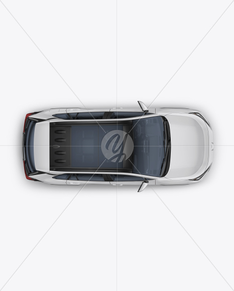 Compact Crossover SUV Mockup - Top View