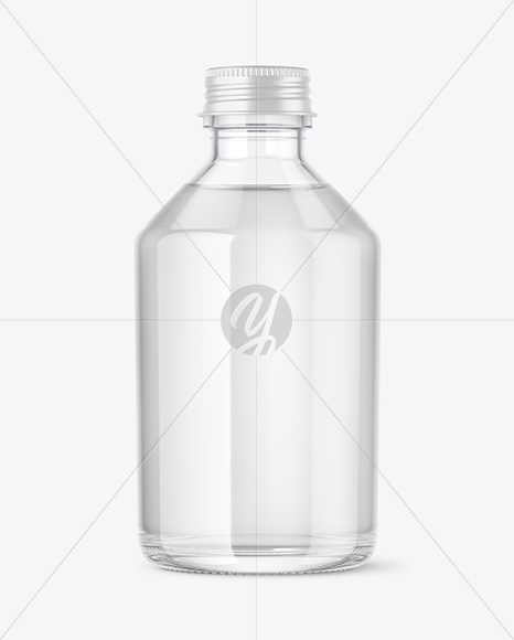 Clear Glass Water Bottle Mockup