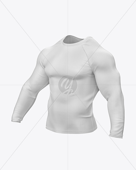 Men&#039;s Long Sleeve Jersey on Athletic Body Mockup