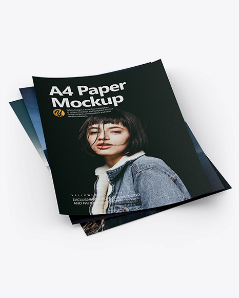 Textured A4 Papers Mockup - Glossy magazine mockup