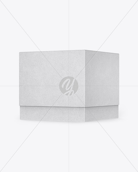 Square Kraft Box Mockup - Half Side View