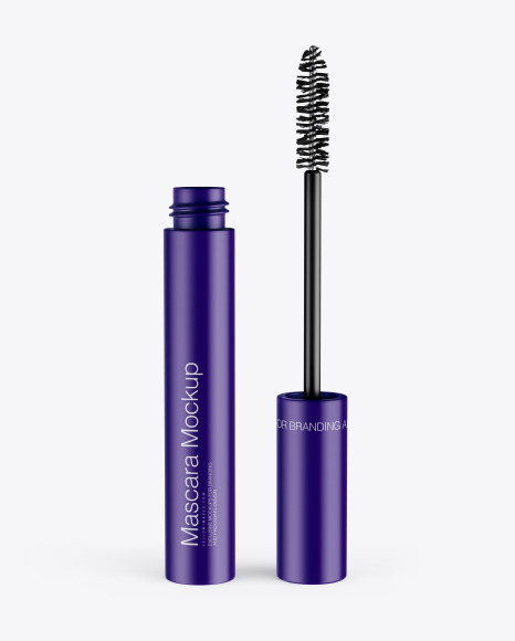 Opened Matte Mascara Tube Mockup - Opened+Glossy+Mascara+Tube+Mockup+In+Packaging+Mockups+On