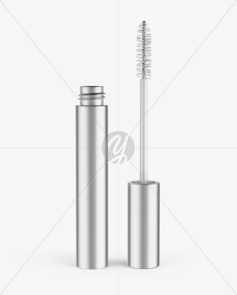 Opened Metallic Mascara Tube Mockup