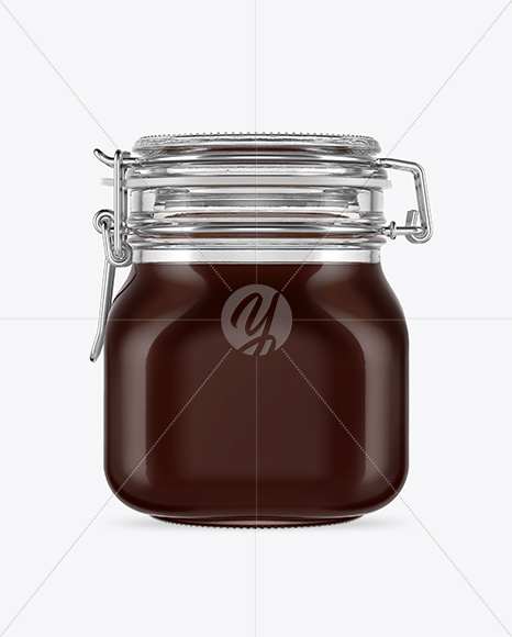 Glass Jar with Honey Mockup