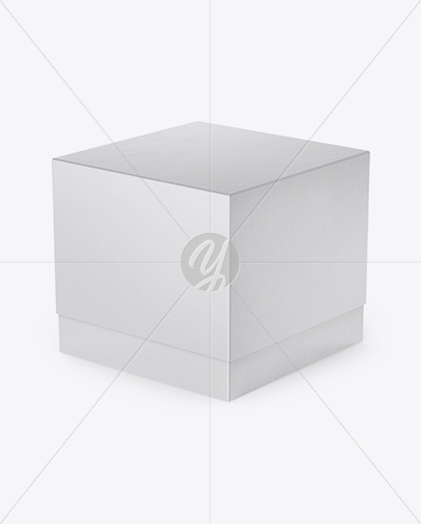 Square Textured Box Mockup - Half Side View