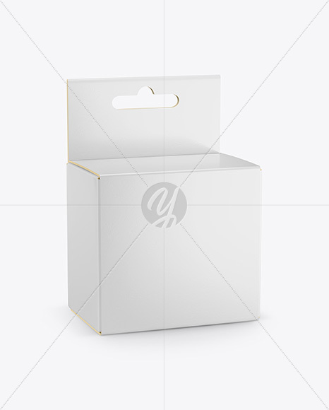 Glossy Paper Box w/ Hang Tab Mockup